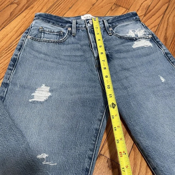 FRAME Le‎ Original Distressed Button Fly Jeans in Sunkissed Blue Size 25 - Picture 7 of 8